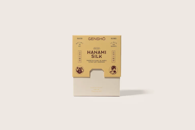 Hanami Silk siyah çay kutusu, önden görünüm