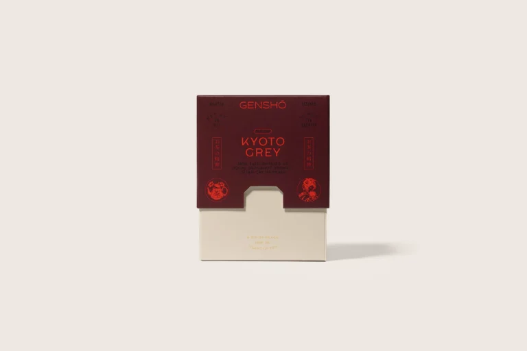 Kyoto Grey siyah çay kutusu, önden görünüm
